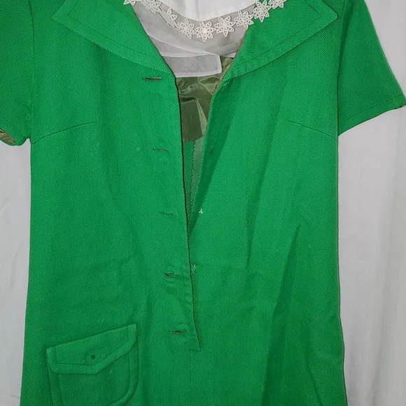 Vintage 60s Gay Gibson 100% Virgin Wool Mod Collar Dress - Picture 6 of 16